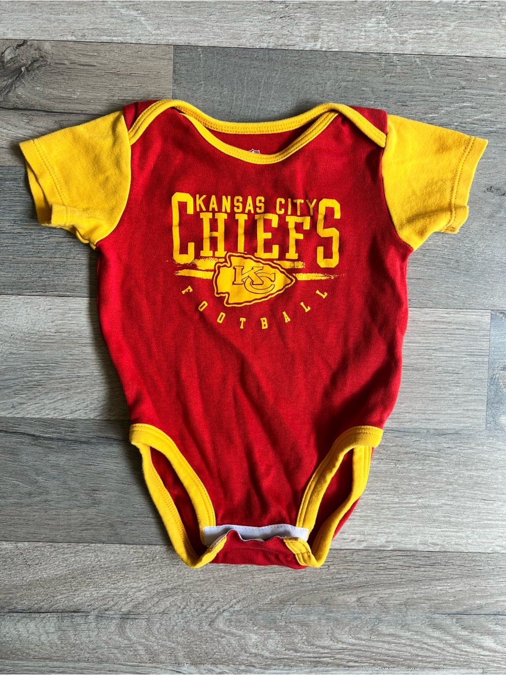 NFL Kansas City Chiefs Red and Yellow Baby One-Piece